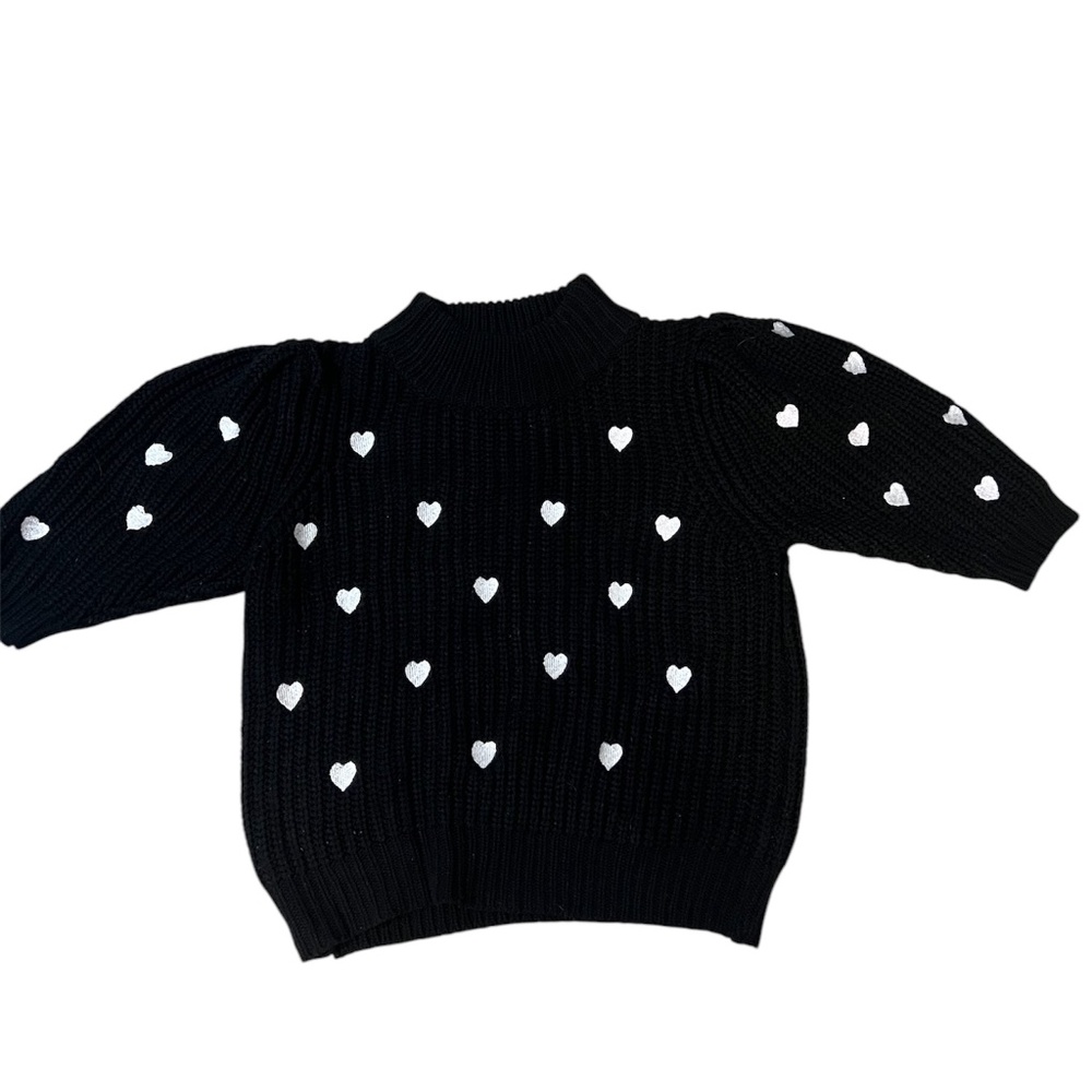 Anthropologie Heart Mock Turtleneck Sweater